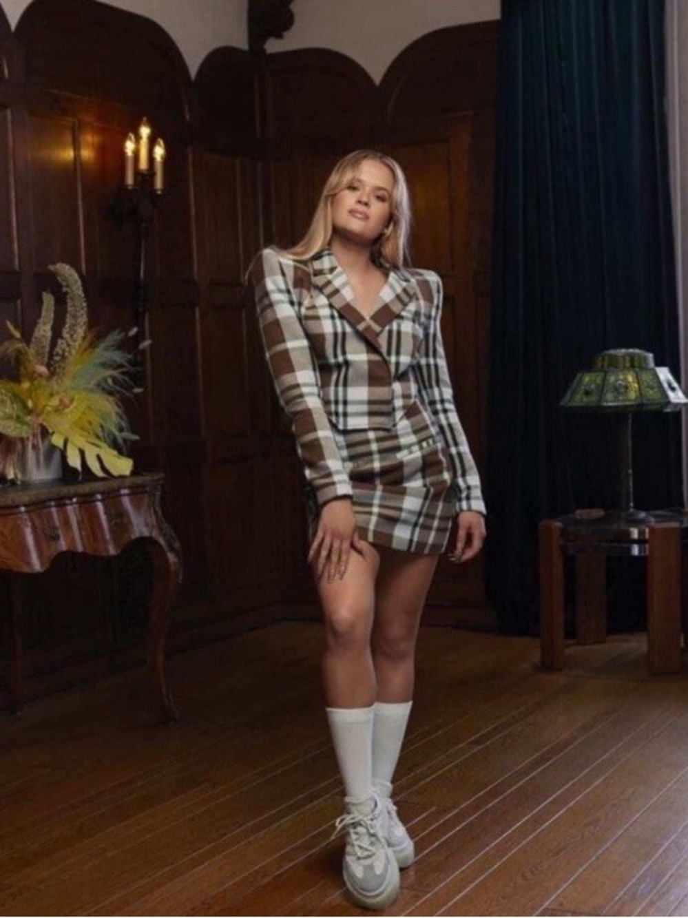 Ivy Park X Adidas Halls Of Ivy Plaid Dress Suit